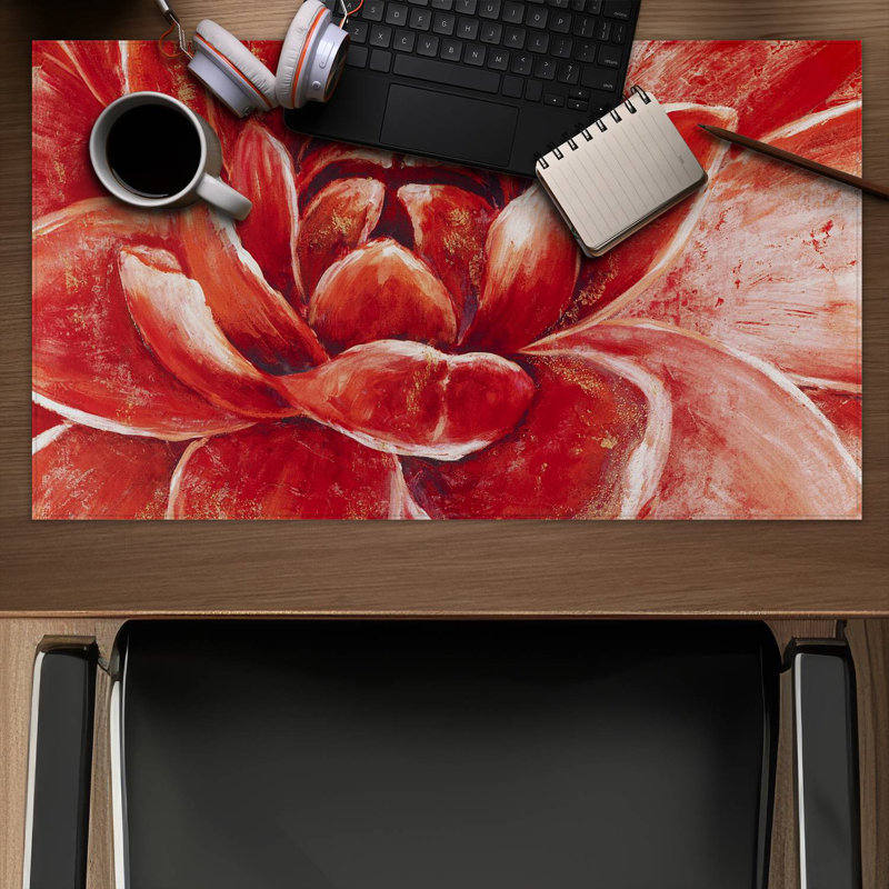 Red chrysanthemum - 14.00"x24.25" Desk mat