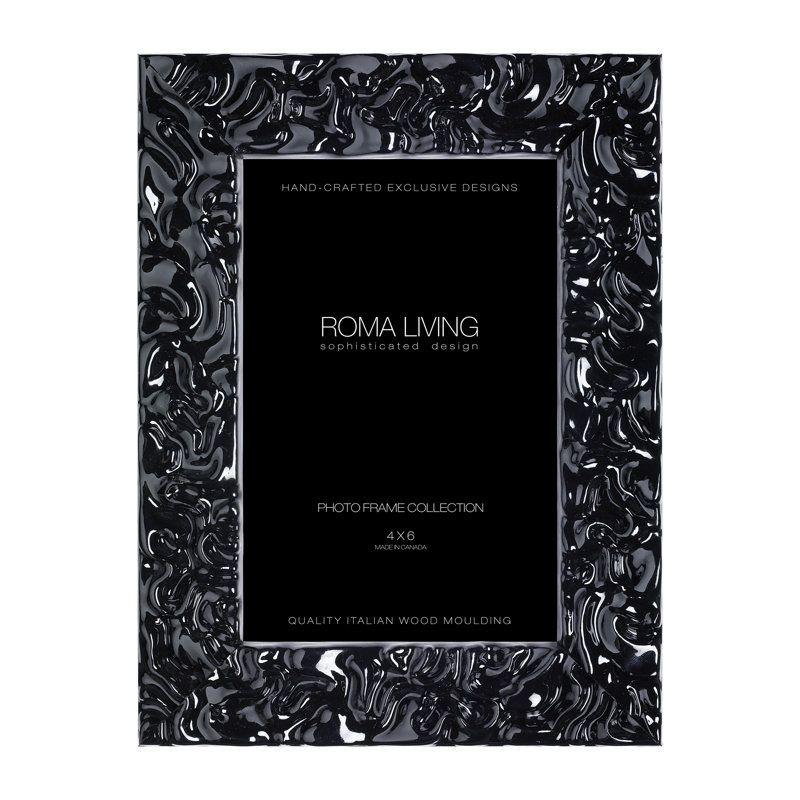 Lavo Wood Picture Frame, 4" x 6", Electric Black