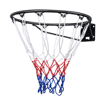 Jante de basket-ball, cerceau de basket mural, porte de remplacement robuste pour filet de basketball Q235 avec filet et double ressort, cerceau de suspension intérieur et extérieur standard pour enfants adultes