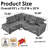 Boneless 93.00 Small Size L-Shaped Sectional Sofa,Corduroy Couch with Reversible Chaise-2085054226