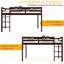 Lit mezzanine simple en bois massif avec plateforme pour tout-petits et escalier-545359911