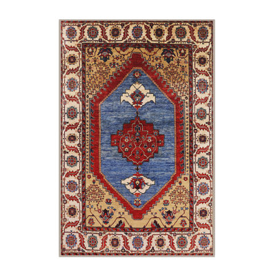 Tapis oriental brun clair / rouge