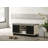 38.5"W Oak Finish Shoe Cabinet With Sliding Doors, Upholstered Top