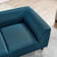 Canapé pour animal de compagnie rectangulaire moderne avec dossier et accoudoirs, coussin moelleux pour petits et moyens chiens, lit pour chien confortable et élégant - BLEU