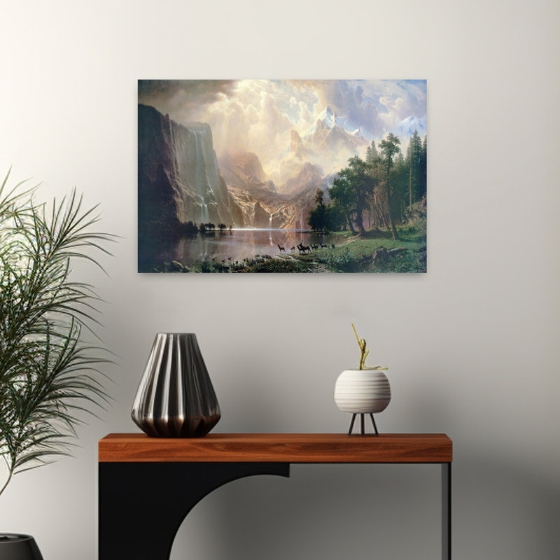 Among Sierra Nevada In California Classic Rustic Serene Deer Landscape Nature Wall Art Print 1 Piece Wrapped Canvas Wall Art