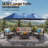 14.5 Ft X 8.3 Ft Rectangular Led Light Market Umbrella With Remote & App-Controlled Color-Changing Lights And Base-1508558530