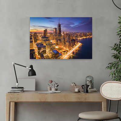 Chicago Chicago Abstract Contemporary Architecture City Wall Art by Michael Zheng - Wrapped Canvas Print