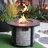 Outdoor Propane Fire Pit, Square Stonecrest Gas Fire Pit For Outside Patio, Concrete Propane Fire Table 50,000 BTU Gas Fire Pit W Lava Rocks, Waterproof Cover