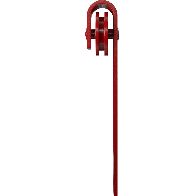 Premium J-Strap Roller Hanger Standard Single Barn Door Hardware Kit, Regal Red