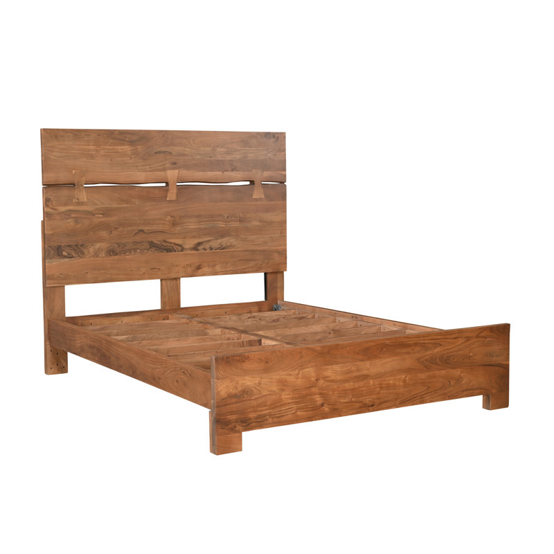 Live Edge Solid Wood Panel Bed, Queen