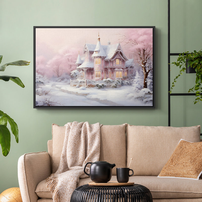 Paysage rétro - CXCV, H 27 po x l 41 po x P 2 po, Toile avec cadre flottant noir