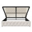 European Double & King Velvet Ottoman Bed With LED Storage Headboard, Frame With Charging Port, Beige-601300799