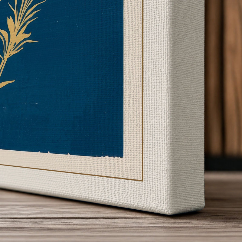 Gilded Botanical 1 Piece Wrapped Canvas Wall Art, 24x16 - 61.0 x 40.6 cm, Cream Border