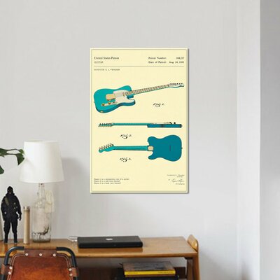 C.L. Fender Guitar Patent' Graphic Art Print on Canvas -  East Urban Home, ESUR9441 37481125