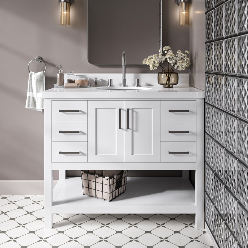 Magnolia Bath Vanity Oval Basin S043SWQ, White, Oval