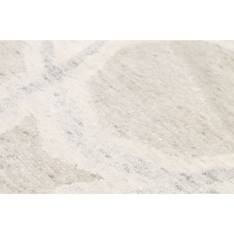 Tapis argent et bleu noué à la main de haute qualité, Rectangle 7 pi 10 po x 10 pi 2 po