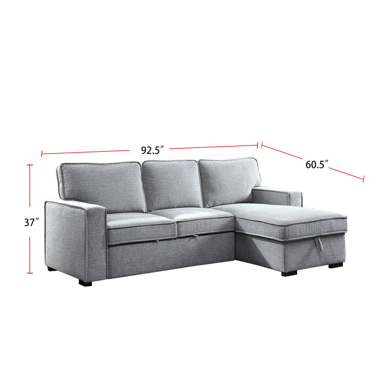 Upholstered L-Shaped Sectional Reversible