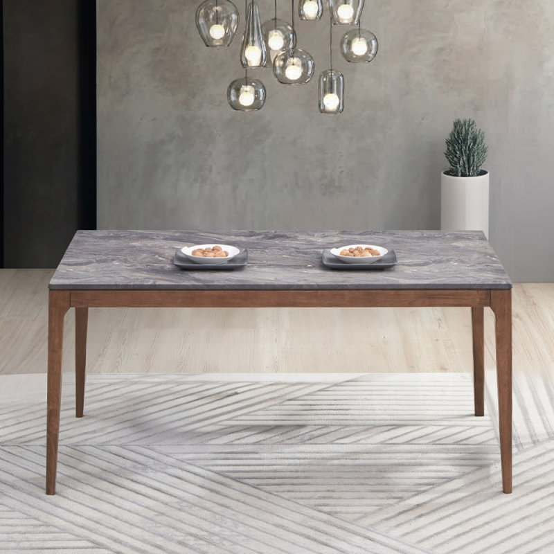Table de salle à manger Mid-Century, Gris/gris pâle