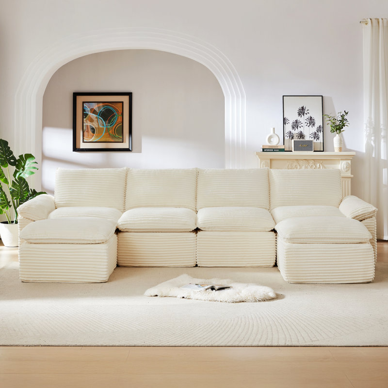 Canapé moderne pour salon, appartement et bureau, Blanc