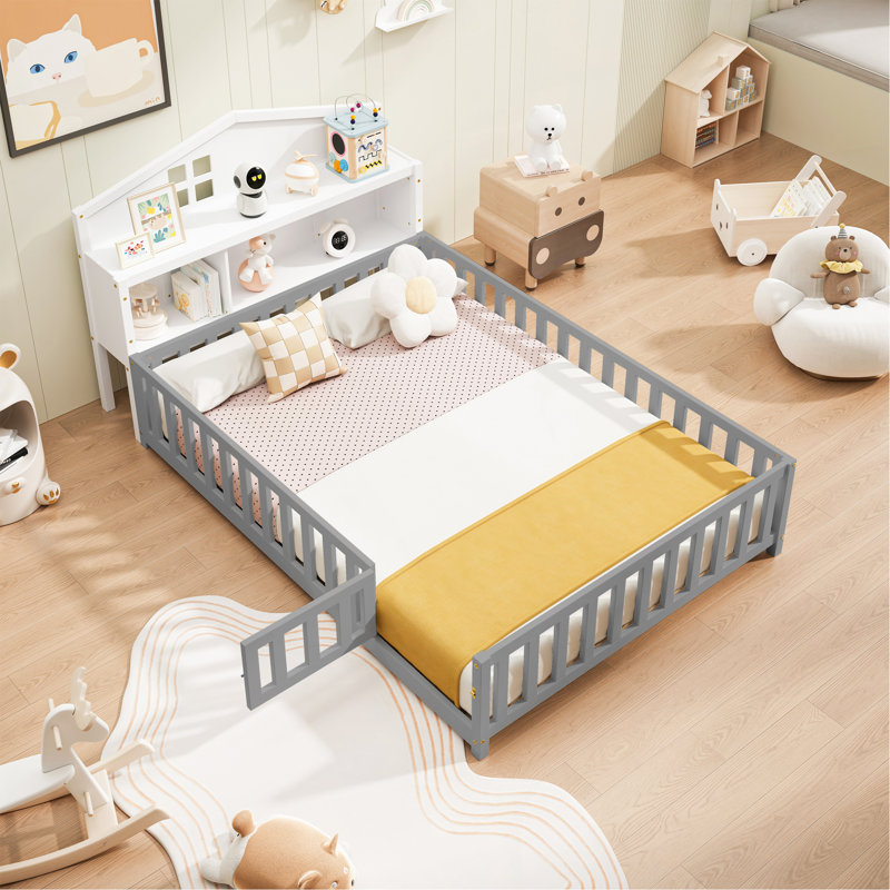 Headboards for Full-size Montessori Floor Bed White,Freely collocation, White