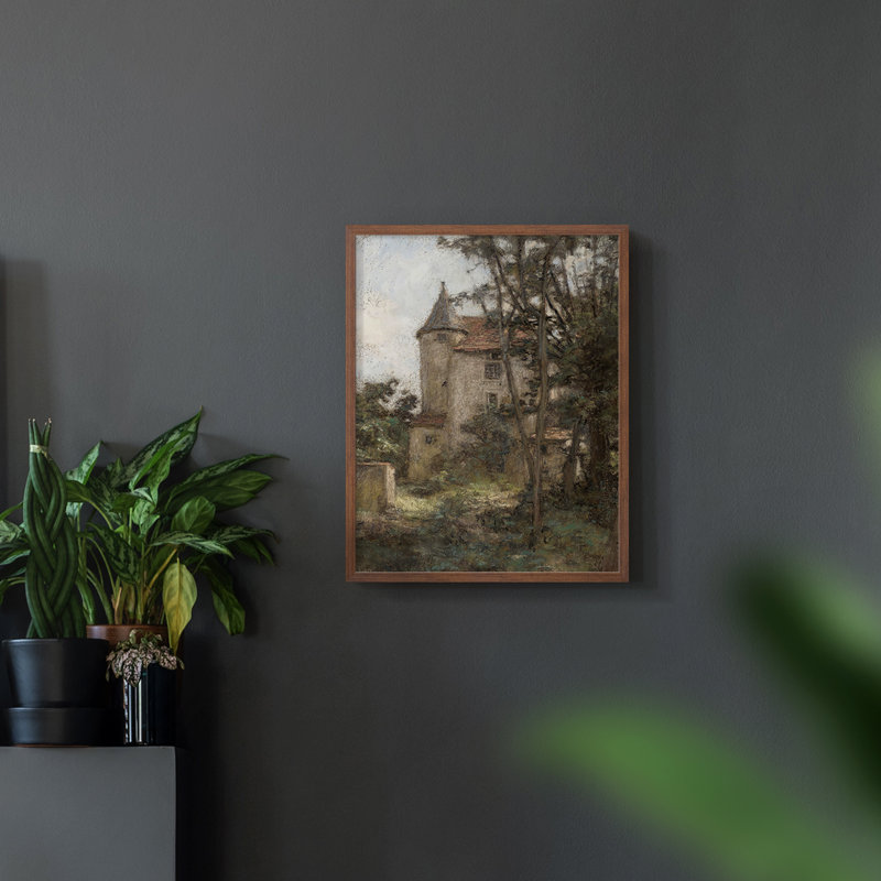 «Vintage Landscape CC III» sur, H 14 po x l 11 po, Noyer
