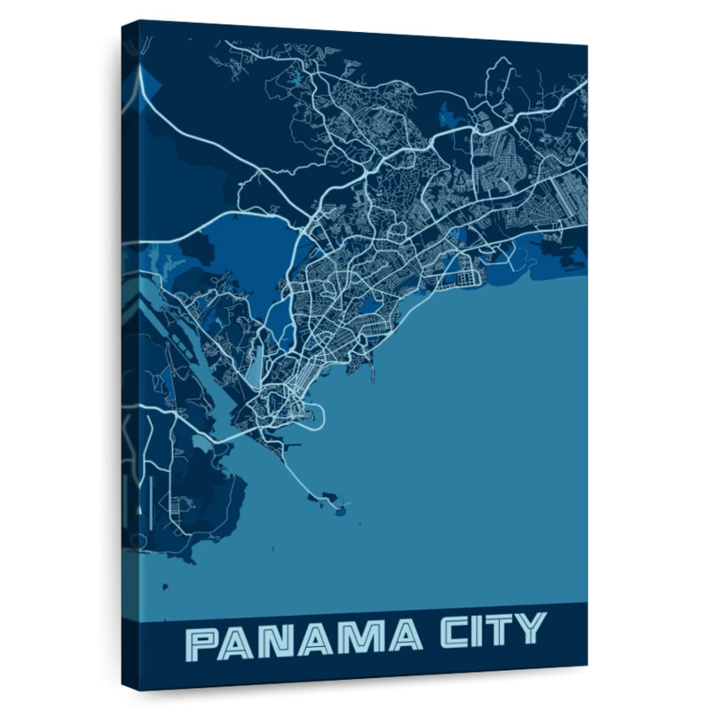 Aliaz Panama City Map, 24" H x 16" W
