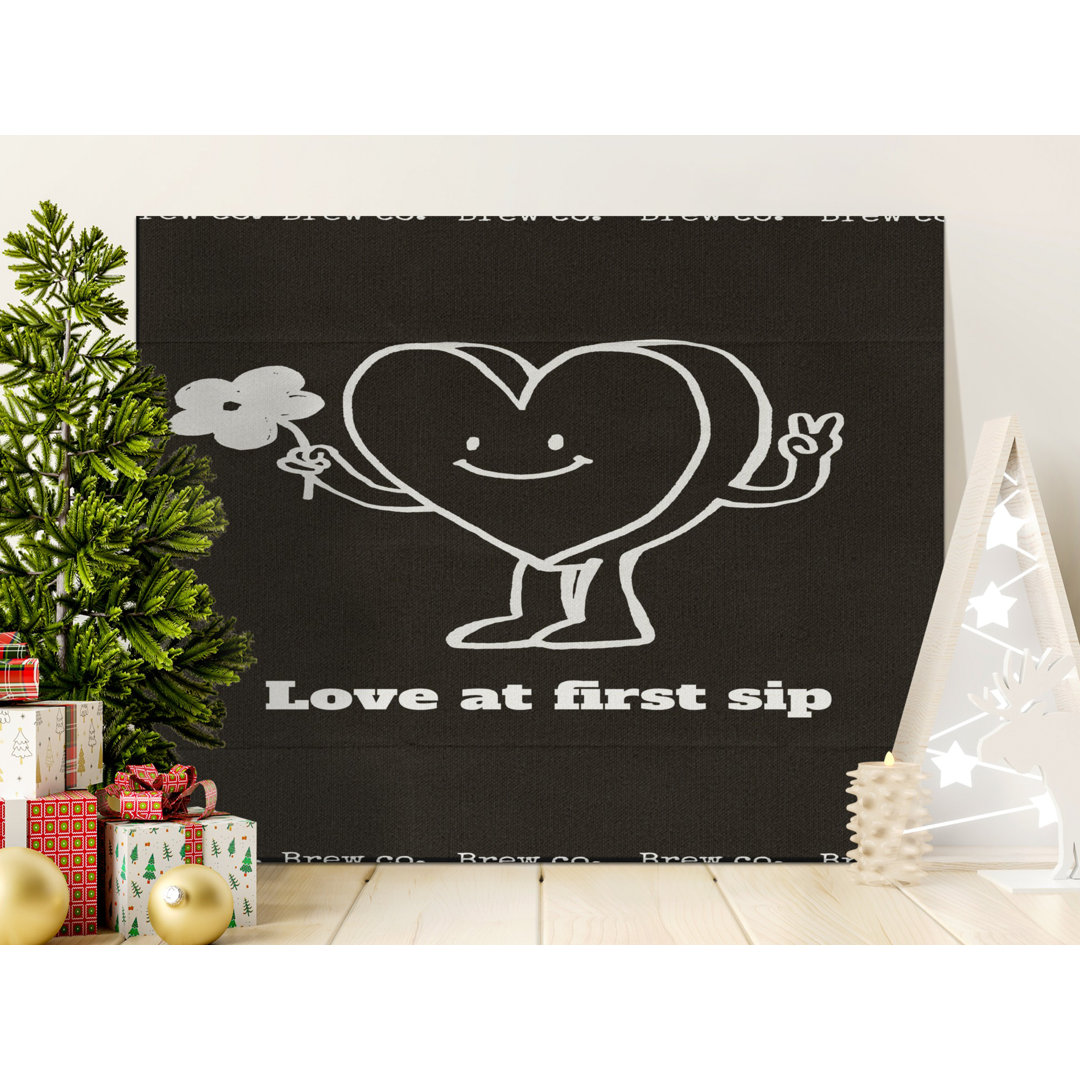 Happy Coffee Lover Quote Canvas Wall Art