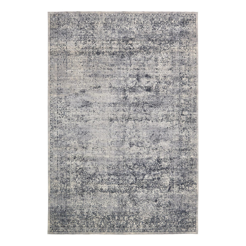 Lanett Oriental Blue/Gray Area Rug, Rectangle 10' x 14'5"