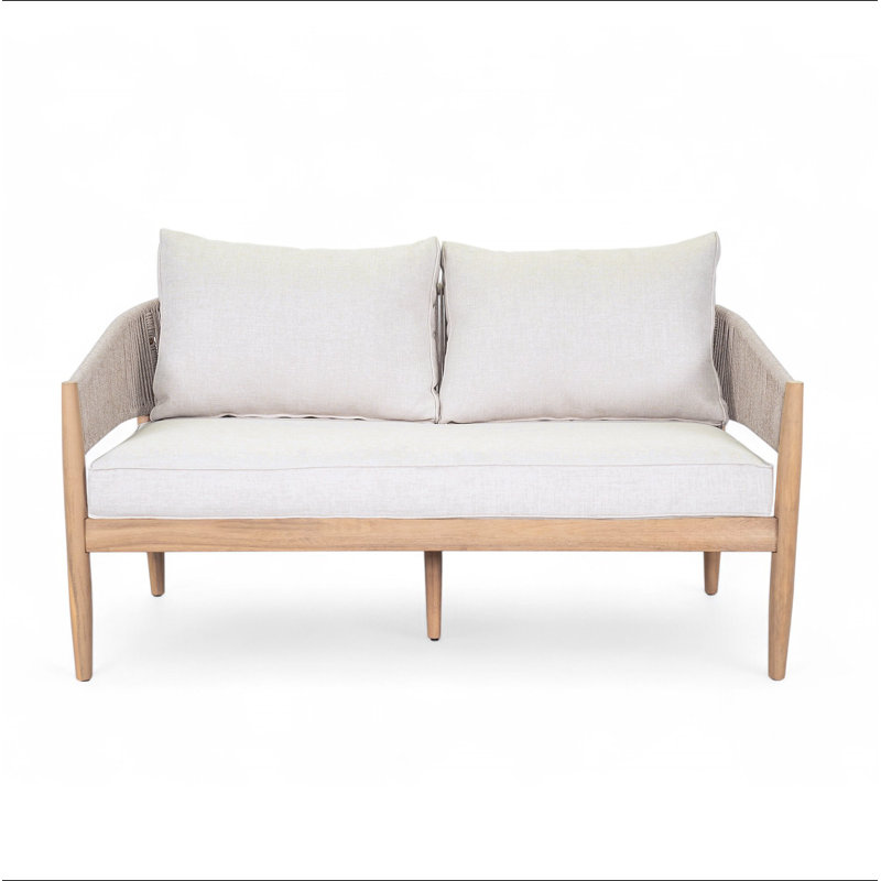 Causeuse d'extérieur en bois d'acacia Verona, Blanc