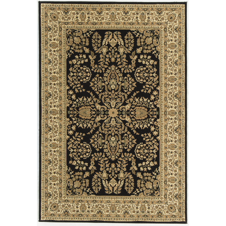 Gloucester Gilded Loom Oriental Black Area Rug