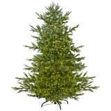 Pre-Lit Full Oregon Noble Fir Artificial Christmas Tree - Warm White LED Lights