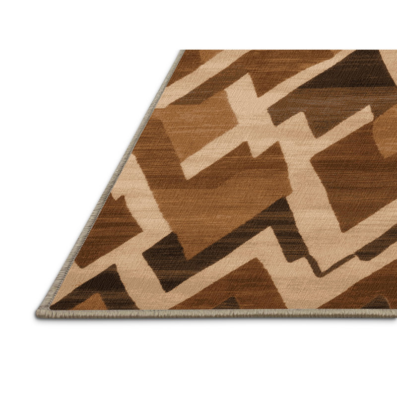 Tapis brun lavable à la machine, Carré 3 pi