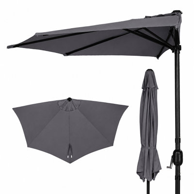 9.6 FT Half Round Patio Market Umbrella