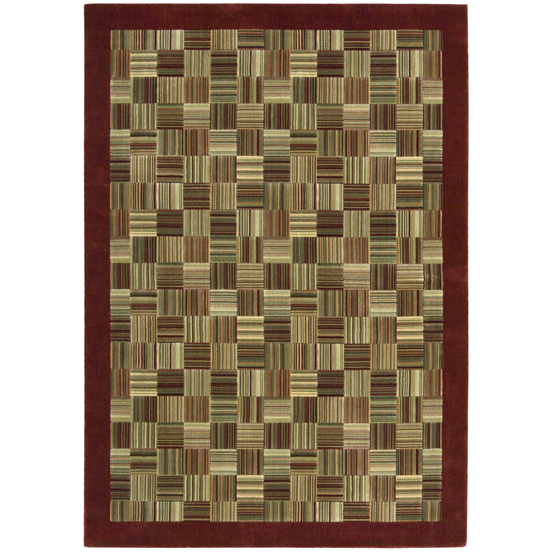 Hillhouse Beige/Red Area Rug, Rectangle 9'6" x 13'