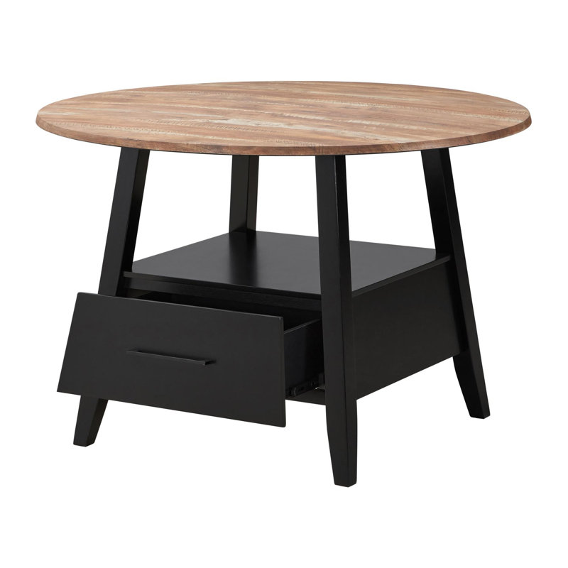 Table ronde à hauteur de comptoir Savar en brun et noir