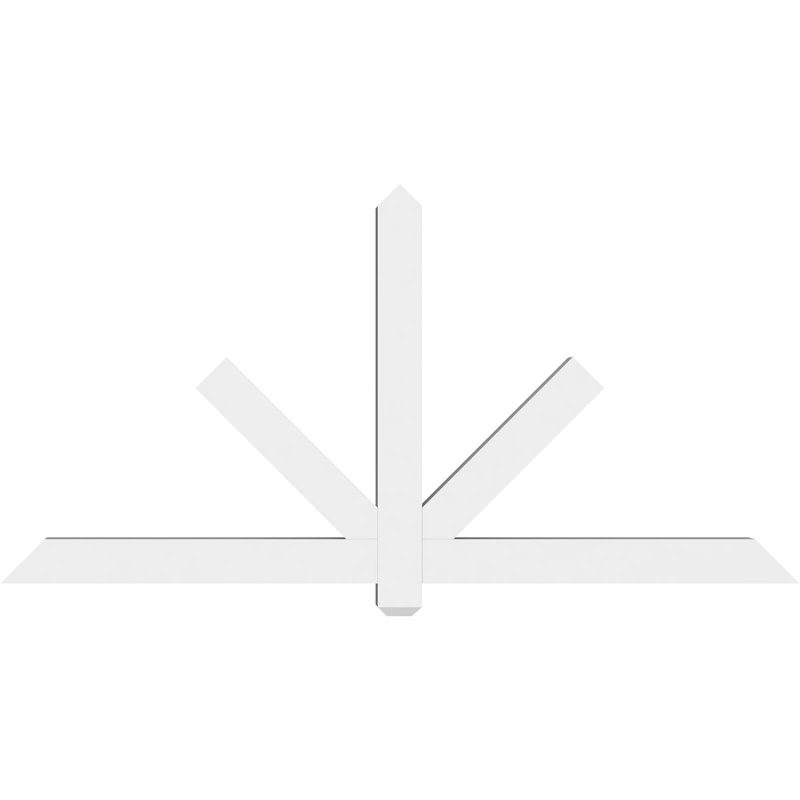 Kennewick Architectural Grade PVC Gable Bracket, 36" H x 72" W (Pitch: 12/12), 4" D x 4" F
