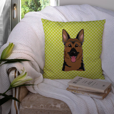 Coussin décoratif intérieur/extérieur allemand berger damier