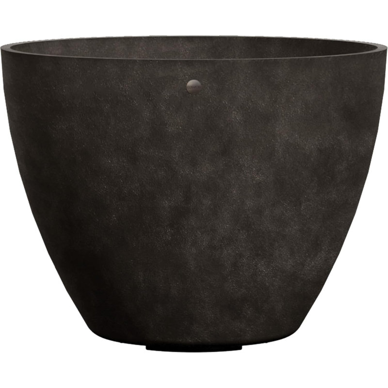 Lupo Large Tapered Round Planter -, 15.4" H x 20" W x 20" D, Brown Stone