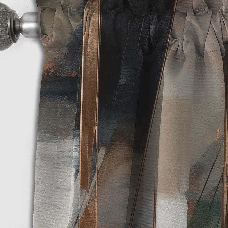 Brown And Black Beyond Boundaries III - Modern Blackout Abstract Curtain - 1 Panel, 52" W x 120" L