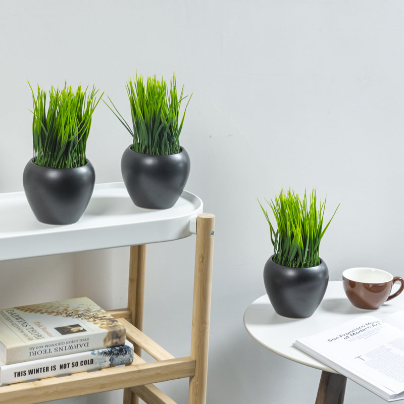 Faux plantes artificielles avec pots noirs