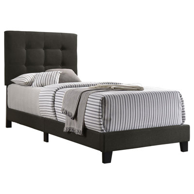 Twin Charcoal Bed With Panel Headboard, Creating A Relaxing Bedroom Environment Enhancing Luxury