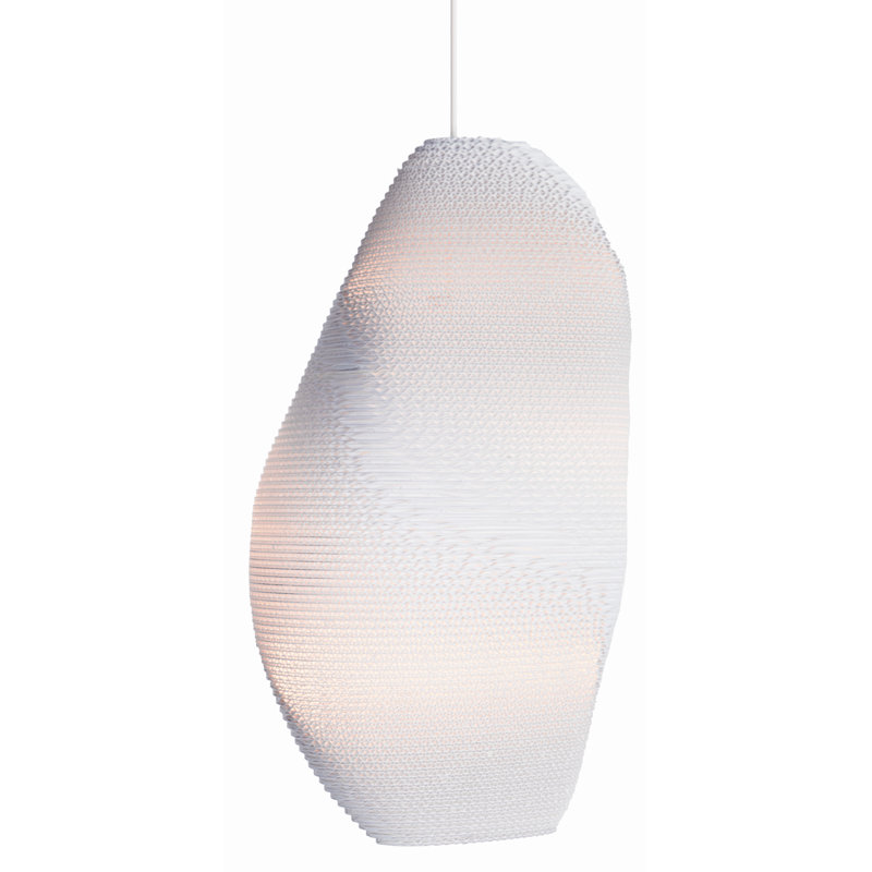 Luminaire suspendu en carton recyclé Scraplights, Blanc