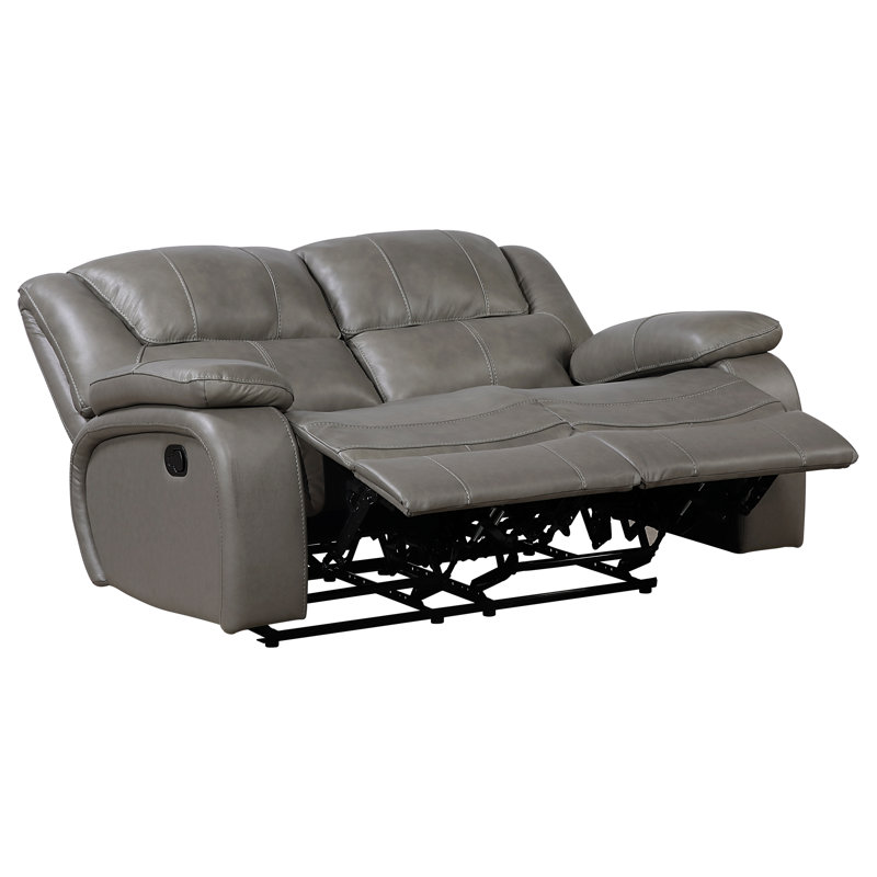 Canapé inclinable 2 places en cuir gris