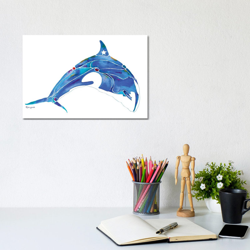" Whale Orca " by Jo Lynch, Wrapped Canvas, No Matte, 8" H x 12" W x 0.75" D