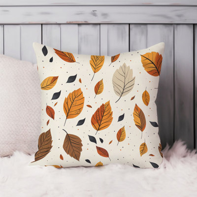 Botanical Fall Leaves Symphony III Cottage Throw Pillow Cover