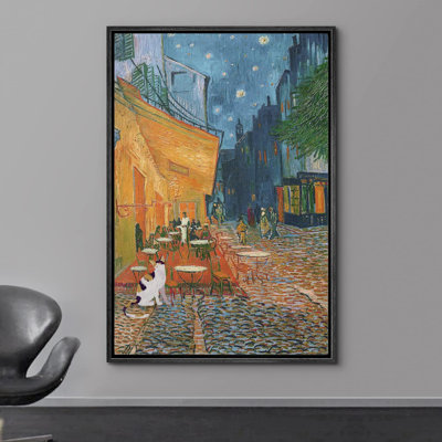 Famous Artwork " Black Cat In Van Gogh's Night Cafe Animals Wildlife "