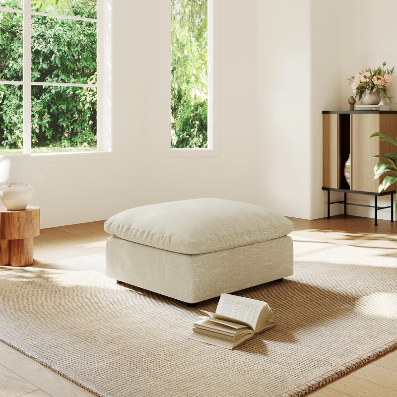 Canapé rembourré avec repose-pieds modulaire Cloud Couch, Beige