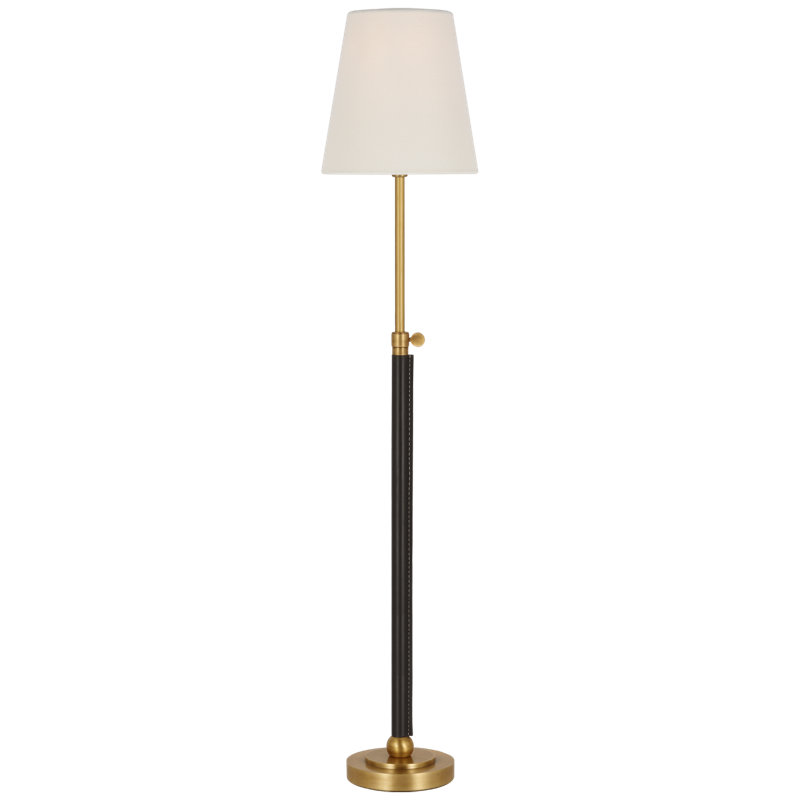Bryant Table Lamp, 24.5" H x 6" W x 6" D, Hand-Rubbed Antique Brass/Chocolate Leather