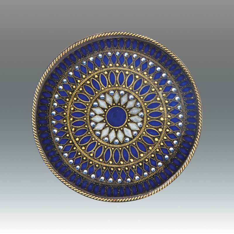 Metal Round Coaster, Blue