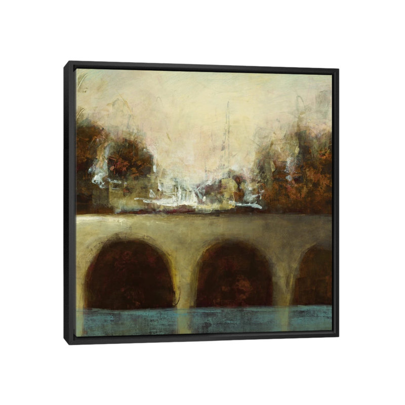 « brumey bridge ii », impression sur toile, H 18 po x l 18 po x P 1,5 po, Toile avec cadre noir, Pas de tapis